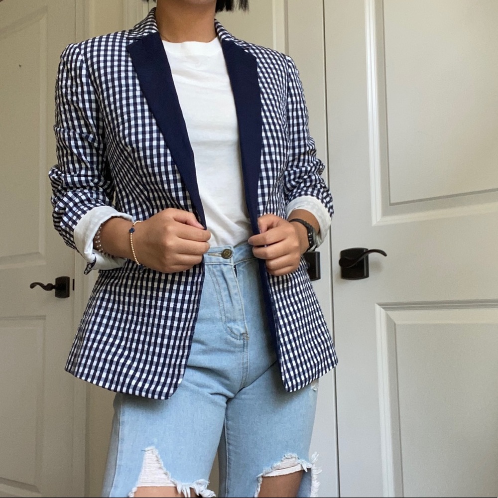 J. Crew Gingham Blazer